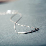 Sterling Silver Edition: Balance Curved Tube Necklace