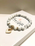 White Natural Stone Heart Bracelet