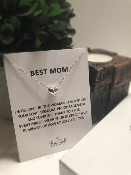 Best Mom Heart Necklace