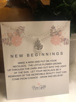 New Beginnings Lotus Pendant Necklace